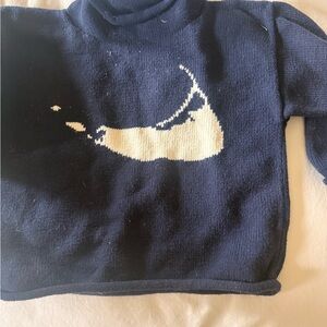 Claver Navy Blue Sweater with Cream Logo